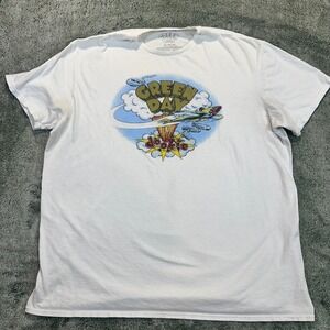 Green Day Dookie Graphic T-Shirt Mens XL White Cotton Rock Band Short Sleeve Tee